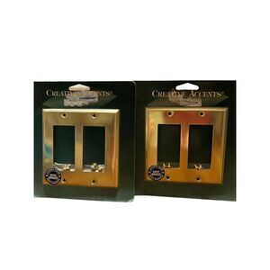 Creative Accents Brass Finish Plated Steel Two Gang Decorator Wall plates (2)